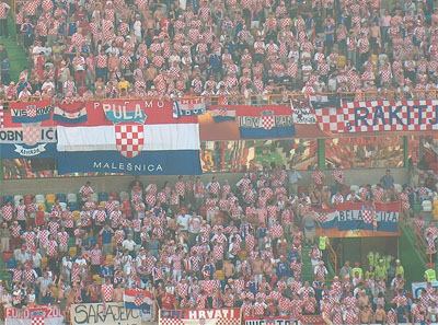 Croatian fans on football stadium