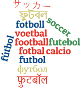 Word cloud football in many languages