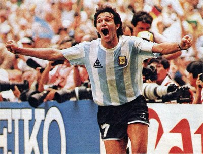 Jorge Burruchaga celebrate after goal